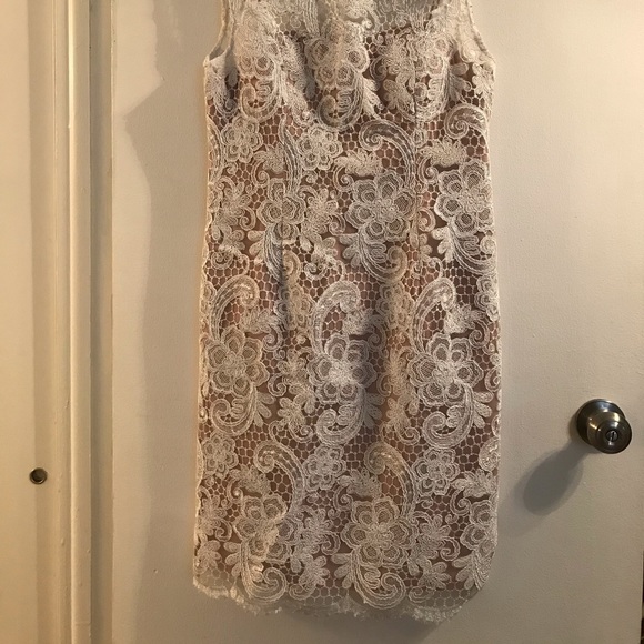 Gorgeous white corded lace sleeveless dress - Picture 6 of 8